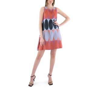 Moutaki Graphic Colorful Swing A-line Dress size S/M